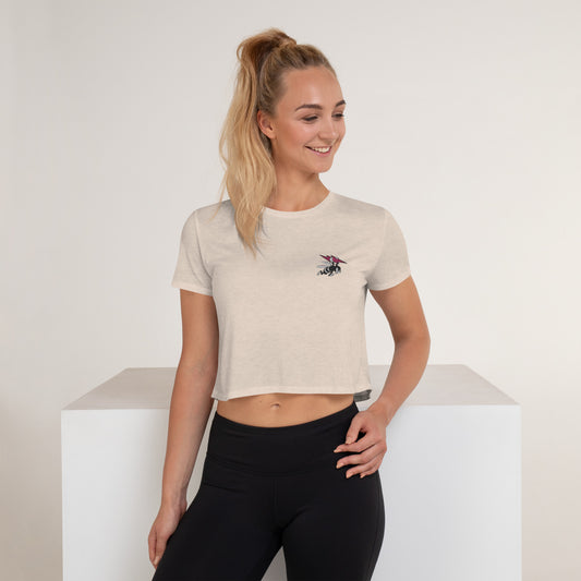 Bee Bolt Embroidered Crop Tee